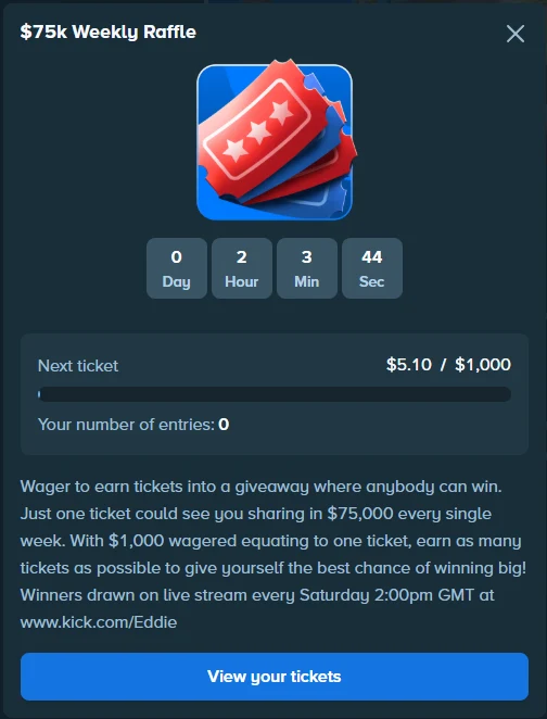 Weekly raffle